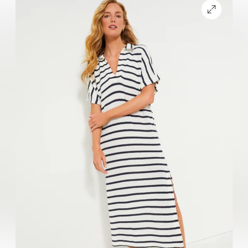 Pomander Place Black and White Striped Knit Maxi Dress